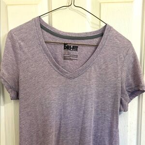 Nike Dri-FIT Heathered Lavender V-Neck Tee